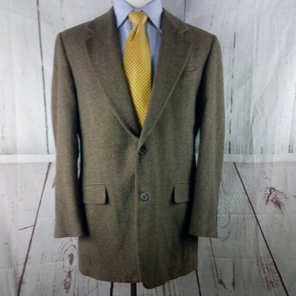 Zylos George Machado 42L CamelHair Blend Multicolor Birdseye Blazer Sport Coat - Picture 1 of 12